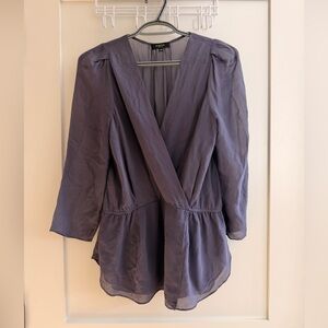 Babaton Dusty Purple V-Neck Wrap Blouse